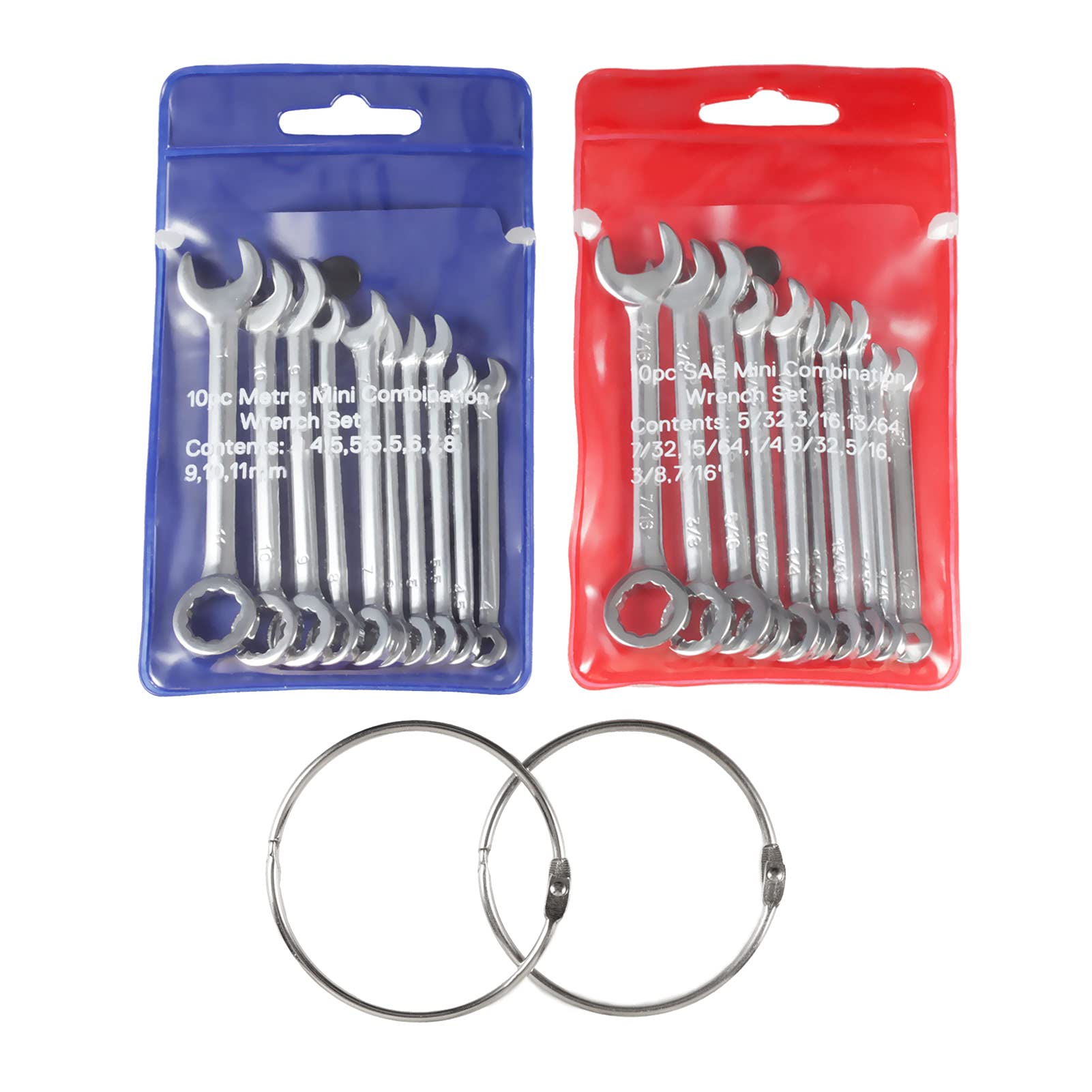 Ignition Wrench Set Metric SAE 20 Pcs Mini Wrench Set Open End and Box End Combination Wrench Set Small Spanner Auto Industry Use