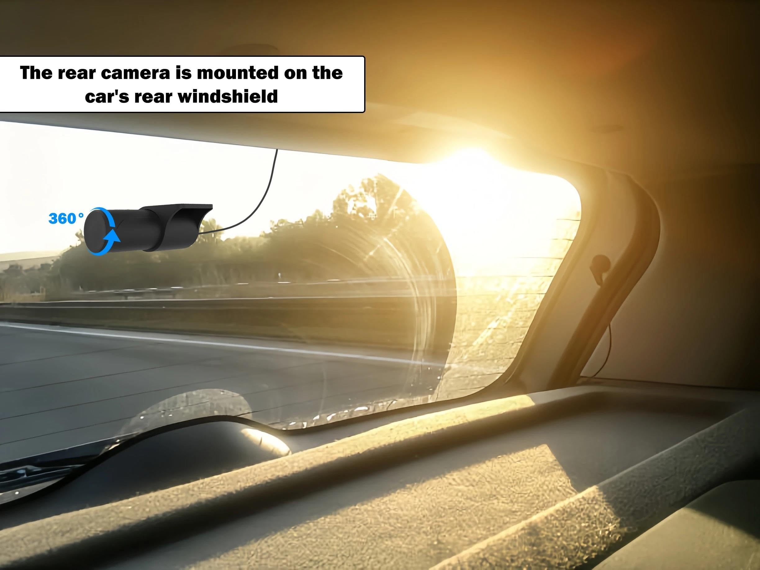 Kamera samochodowa 4K z nagrywaniem w pętli, 24-godzinnym monitorowaniem parkowania, nagrywarka 1080P z trybem nocnym, tylna kamera, obsługuje WiFi i GPS,32g