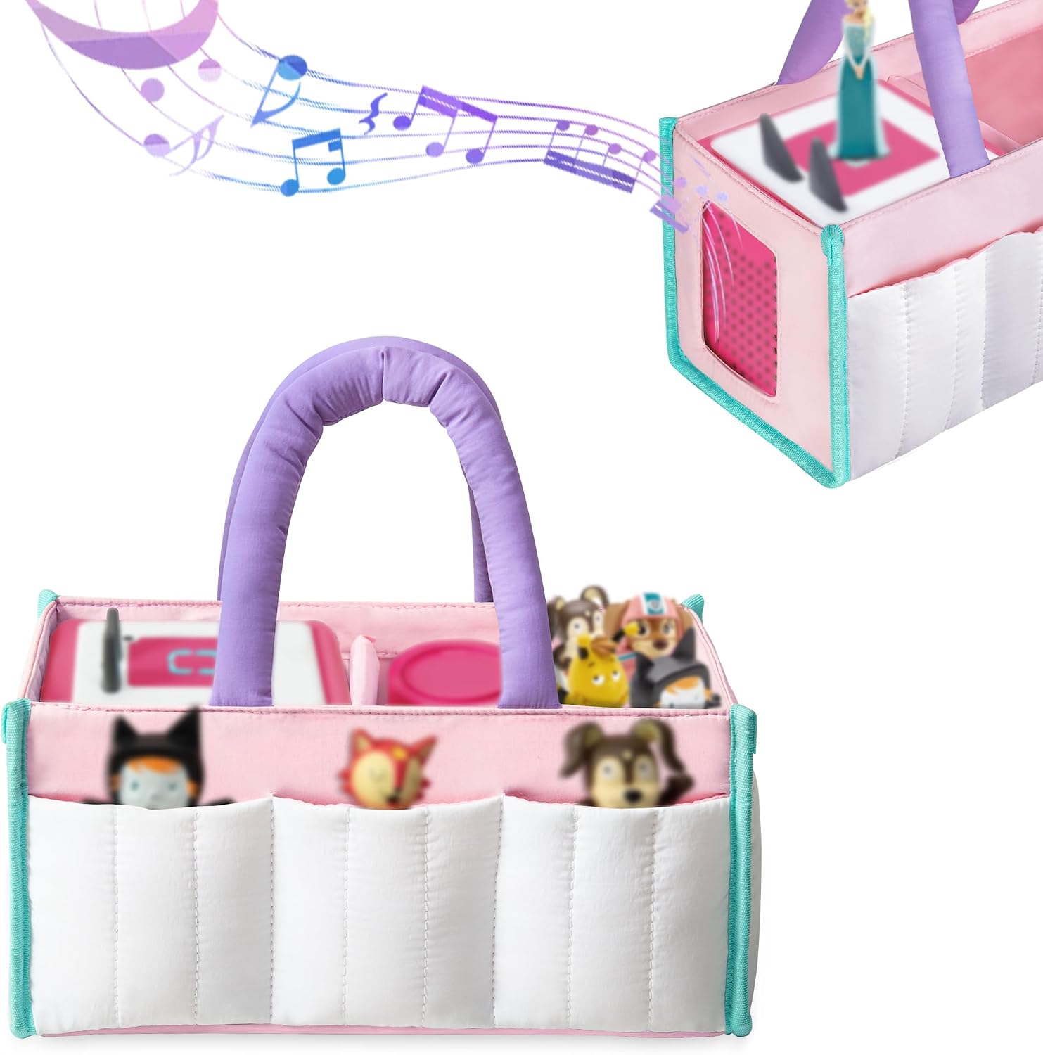 LoDrid Lightweight Puffy Tote Bag Compatible with Tonie Box 2/1, Pink