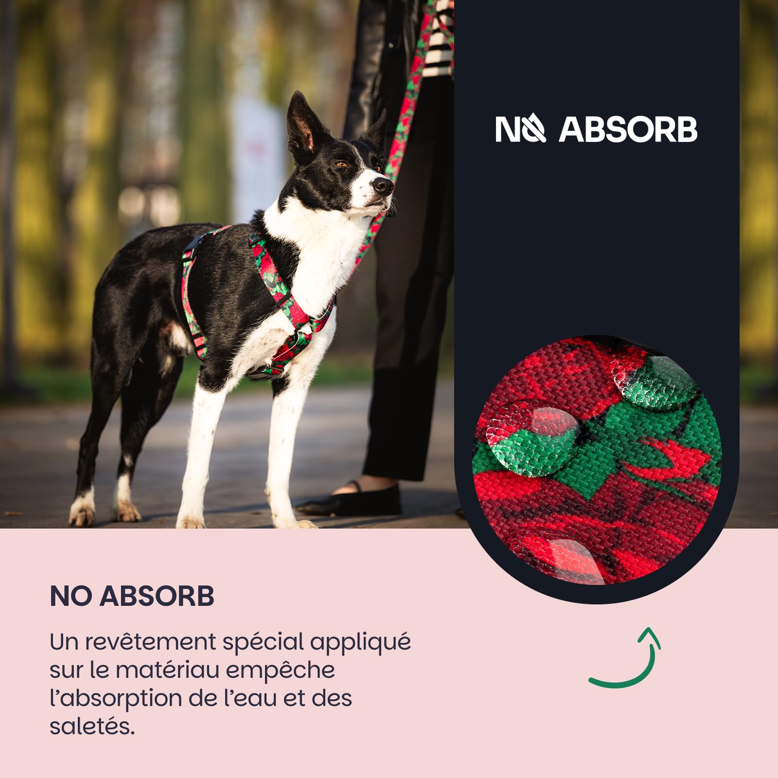 Harnais pour Chiot et Petite Chien | NO Absorb | Anti Traction | Réglable en 5 Points | Step-in | Empêchant la Traction et l'étouffement | Léger, Résistant | Dog Harness | Eternal Rose-XS