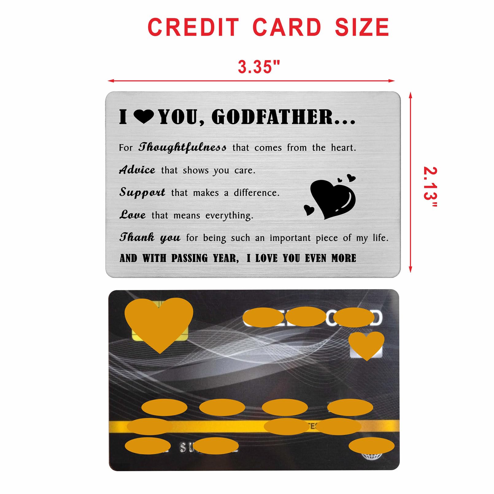 Richesele Godfather Fathers Day Card from Godchild, Laser EngravedI Love You Godfather Gifts - Image 2