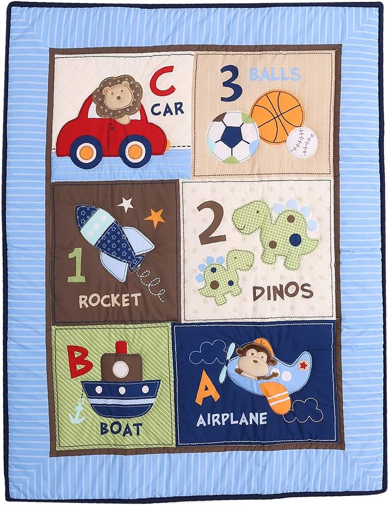 Brandream Pink Butterfly Floral Crib Bedding Sets for Girls | 4 Piece Nursery Set | Crib Comforter, Fitted Crib Sheet, Crib Skirt, Diaper Stacker Included : Baby