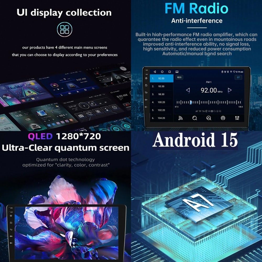 Odtwarzacz Multimedialny 2-Din dla Citroen C2 C3 2002-2006 Bezprzewodowe Carplay I Android Auto, Pojemnościowy Ekran Dotykowy, Nawigacja Gps Radio Fm Z, 8 Rdzeń 4G+64G