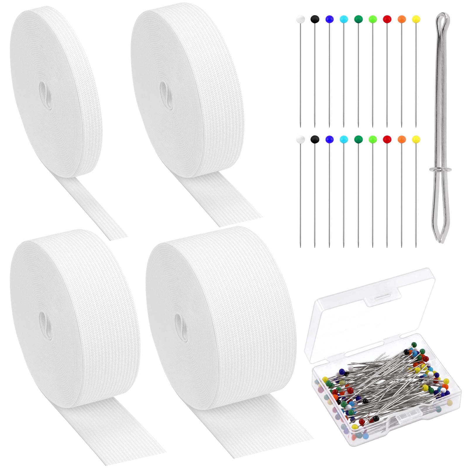 Tanstic Elastic Spool Elastic Band High Elasticity Elastic Spool for Sewing DIY Projects (White)