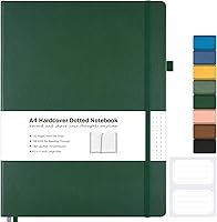 Vista 10 de Cuaderno de papel cuadriculado, cuaderno de tapa dura de 8.5 x 11, cuaderno de cuadrícula para mujeres, hombres, diarios grandes de cuero