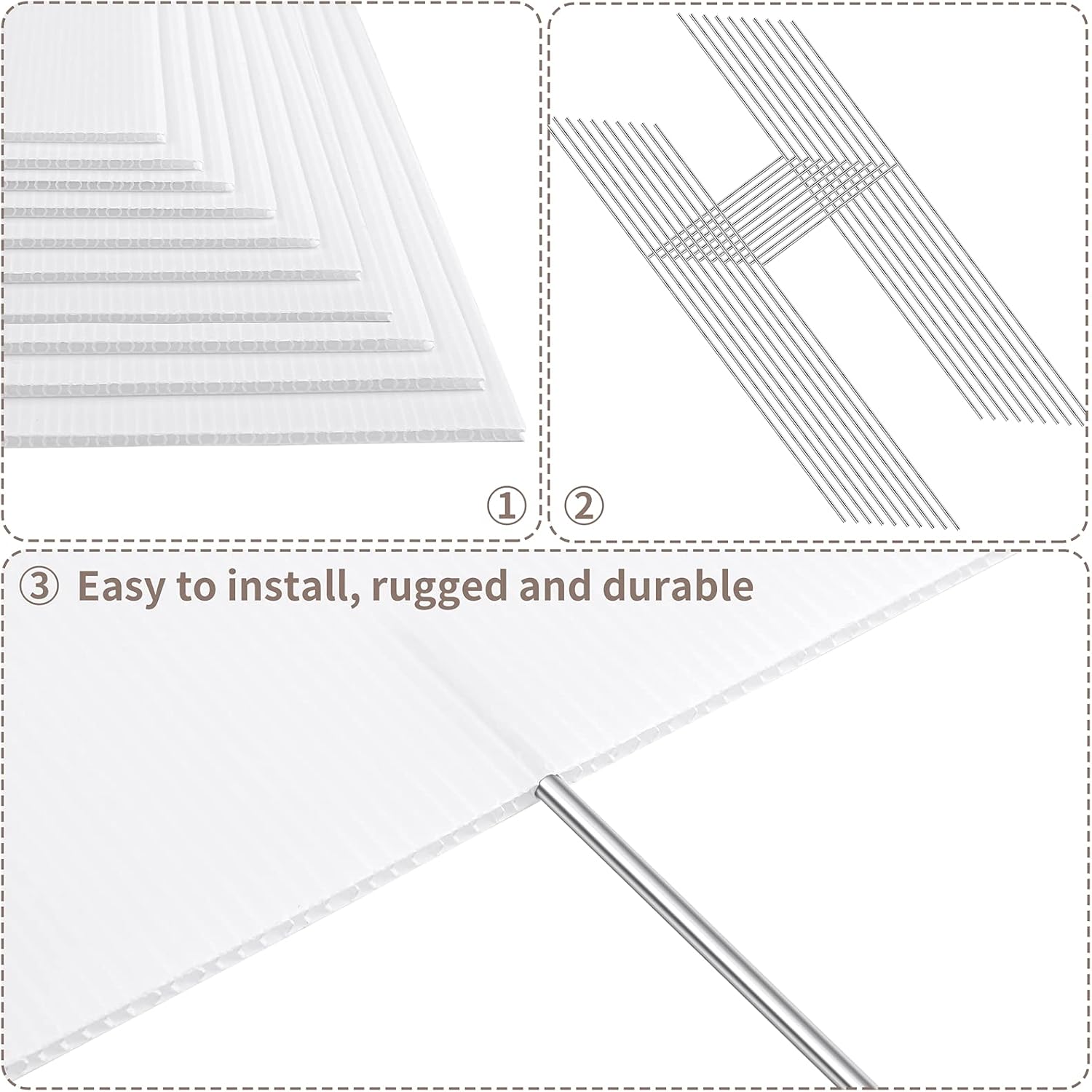 ELCOHO 10 Pieces 12 x 18 Inch White Blank Lawn Yard Signs Blank Yard Signs with H-Stakes White Plastic Yard Lawn Sign for Opening Business, Christmas, Birthday Decorations : Patio, Lawn & Garden