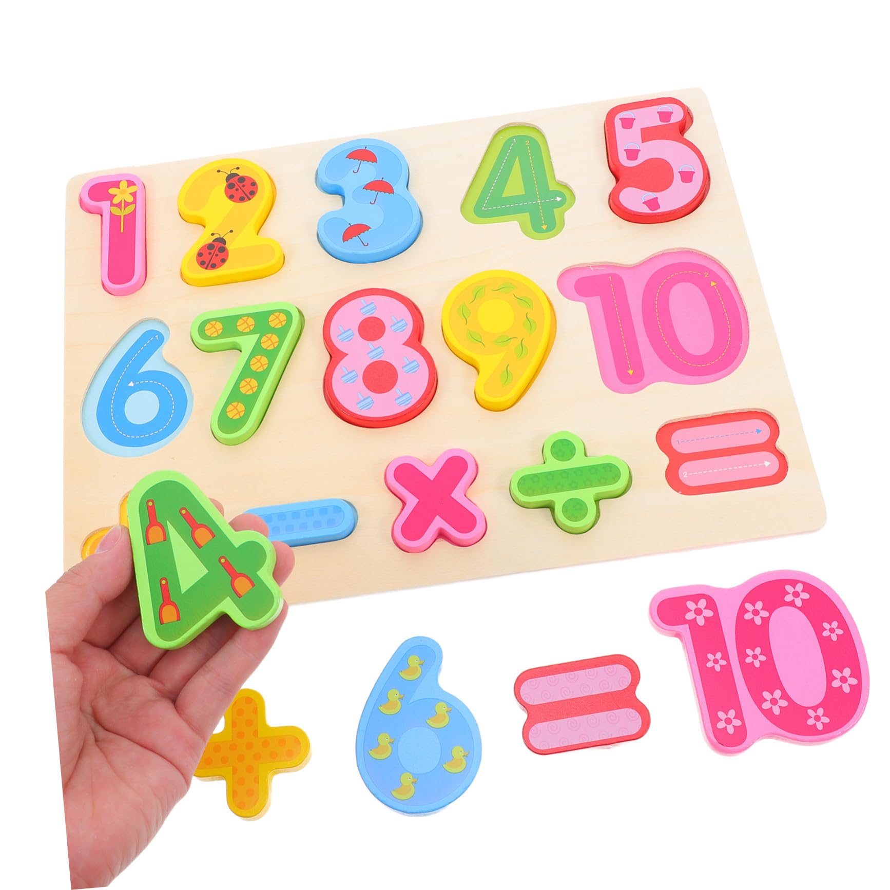 Puzzle in Legno 3 Pezzi per Bambini, Alfabeto Numeri Forme