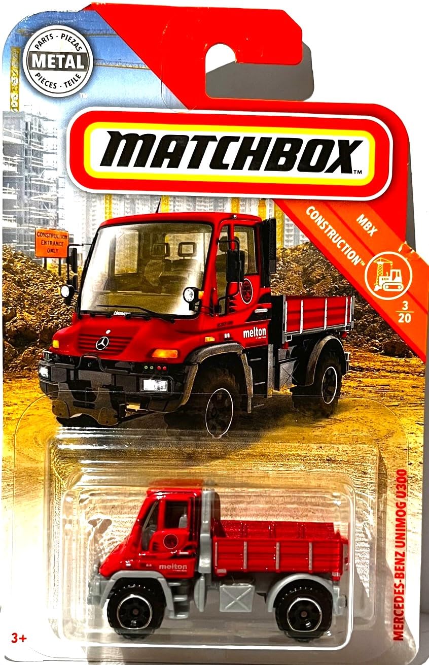 MATCHBOX MERCEDES-BENZ ROJO UNIMOG U300 #37/100 MBX CONSTRUCCIÓN 3/20