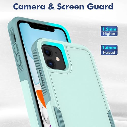 Miniatura 4 de Funda para iPhone 11 funda protectora de doble capa resistente para teléfono celular, a prueba de golpes, resistente, con protector de pantalla,