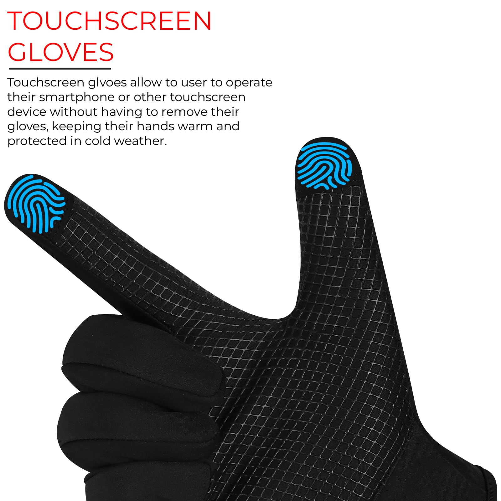 Guantes de running térmicos antideslizantes para pantalla táctil para hombre y mujer