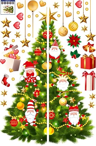 Miniatura 7 de Pegatinas de pared de estrella de árbol de Navidad verde de Año Nuevo, calcomanías de decoración de Navidad, decoración de sala de estar,