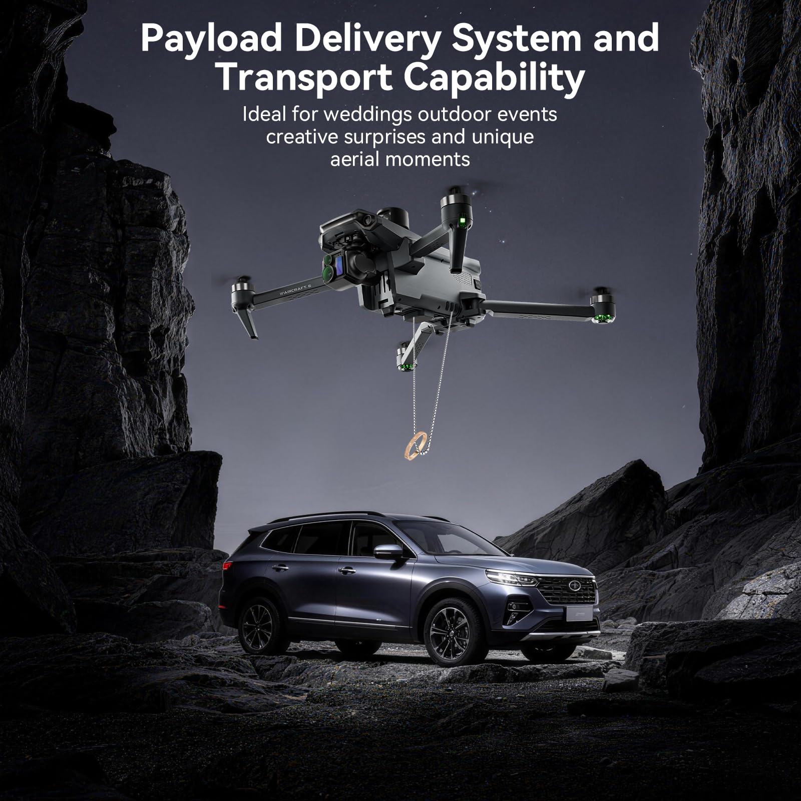8K Pro Drone, 6KM Range, 3-Axis Gimbal, AI Obstacle Avoidance, 5G Transmission, Payload Dropper