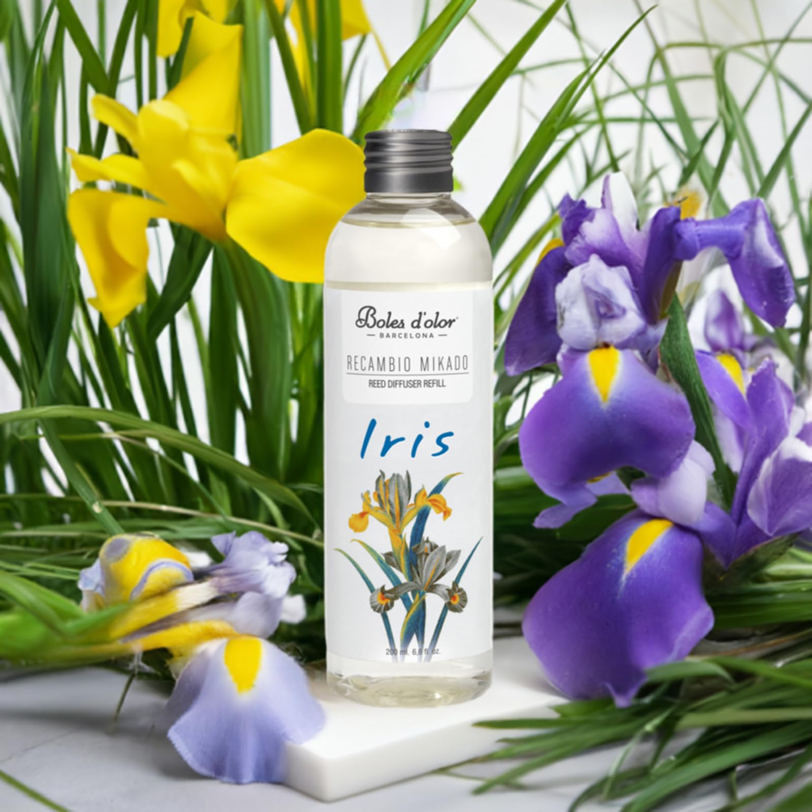 Boles d'olor Recambio Mikado Ambientador Difusor de Perfume para Hogar Iris 200 ml.