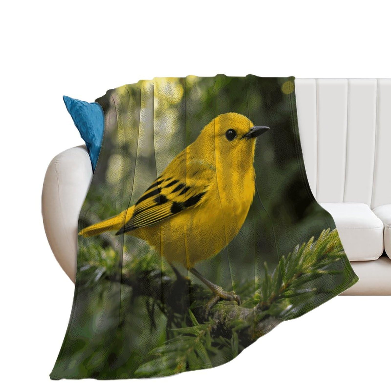 Warbler Throw Blanket for Couch Soft Cozy Flannel Bed Blanket Fuzzy Decorative Blanket Warm Lightweight Throw Blanket All-Season Home Decor Gift for Home Office Sofa 50"*60"（130 * 150cm）