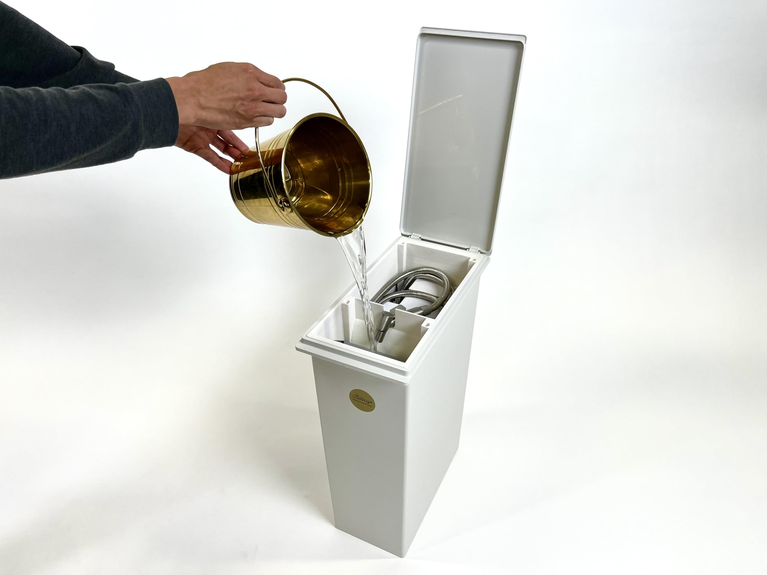 Bidé portátil independiente, sin fontanería ni instalación, 20 L, separado separado, fuerte presión, cuidado de ancianos discapacitados, posparto [BIDETSY 20L - La batería se vende por separado] (20 L