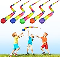 Wholelovein 37.5 Inch Rainbow Tail Comet Balls - 10 Pack Soft Throw & Catch Playground Toys for Kids Adults Outdoor Games