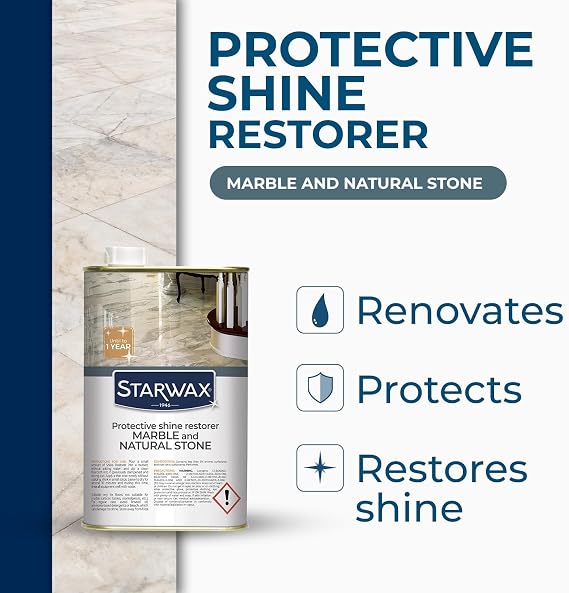 STARWAX Protective Shine Restorer Marble & Natural Stone 1 L | Protects and shines, anti-stain, long-lasting effect, non-slip, approx. 30 m²