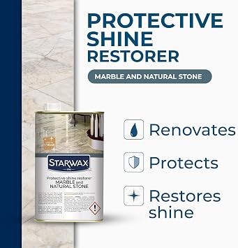 STARWAX Protective Shine Restorer Marble & Natural Stone 1 L | Protects and shines, anti-stain, long-lasting effect, non-slip, approx. 30 m²