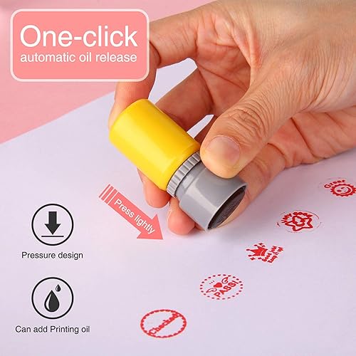 Miniatura 4 de TEKEFT Paquete de 5 sellos de goma autoentintados para profesores, sellos fotosensibles para la educación