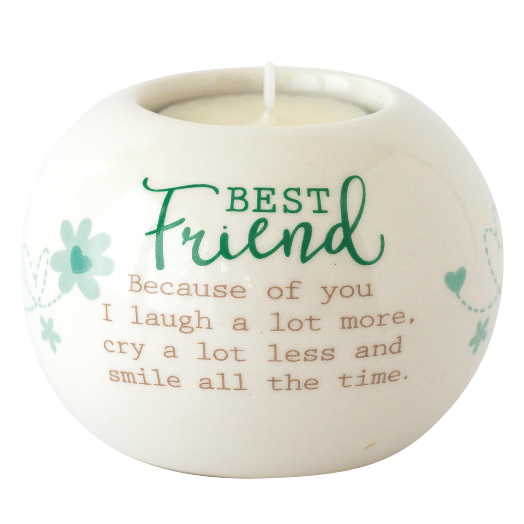 Said With Sentiment Off White Ceramic Tealight Candle Holder - Best Friend,One Size