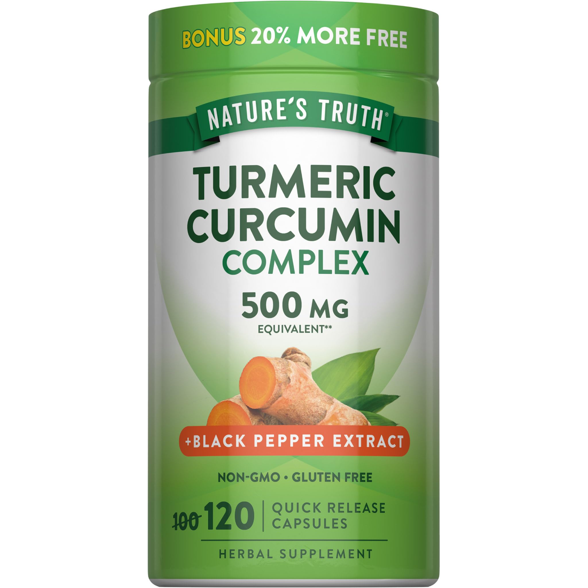 Nature's Truth Turmeric Curcumin | 120 Capsules | with Black Pepper Extract