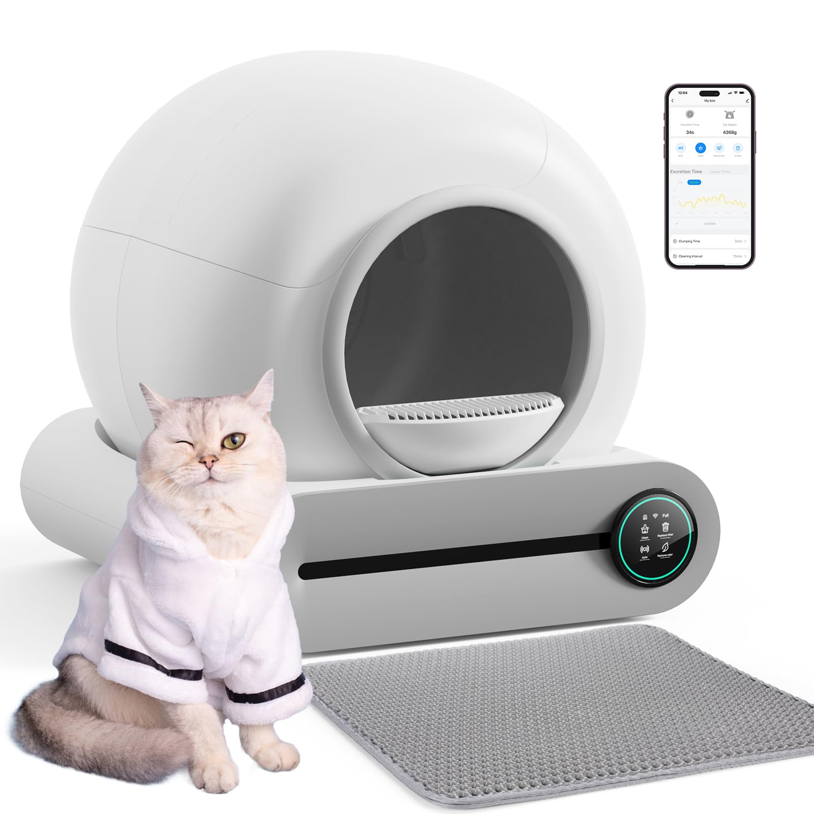 Amazon | 猫 トイレ 自動 大型 多頭飼育 専用スマホ管理 猫 トイレ本体  