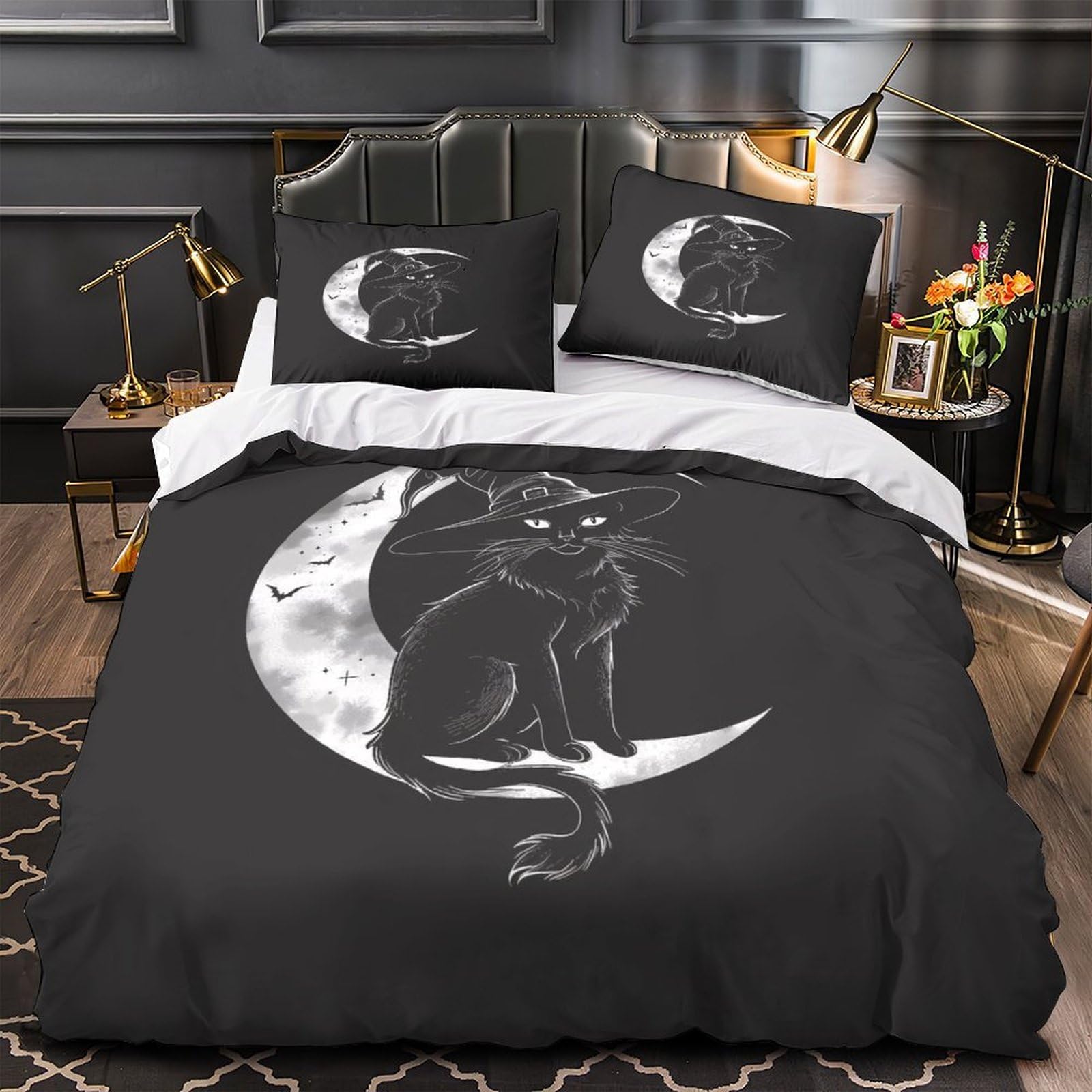 Chauves-Souris d'Halloween Housse de Couette 3D pour Décorer la Chambre de Votre Ado en Automne