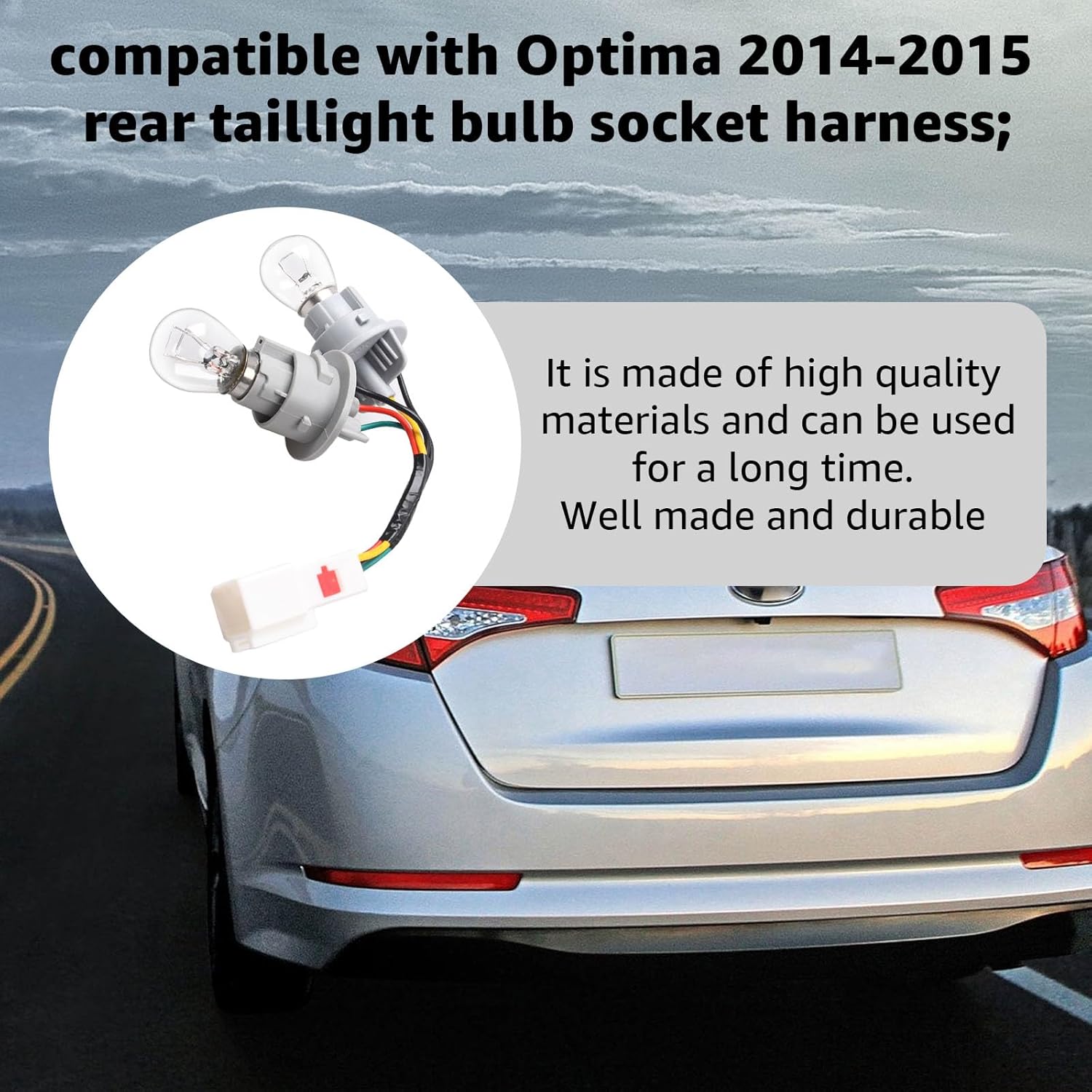 92451-4C500 924514C500 Rear Tail Light Bulb Socket with Wire Harness Compatible with Kia Optima 2014 2015