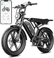 TST 1500W Peak Electric Bike Adults: 20" Fat Tire Ebike, 48V 15Ah Battery, 60 Miles Range, 28 MPH Top Speed w/ Rear Seat