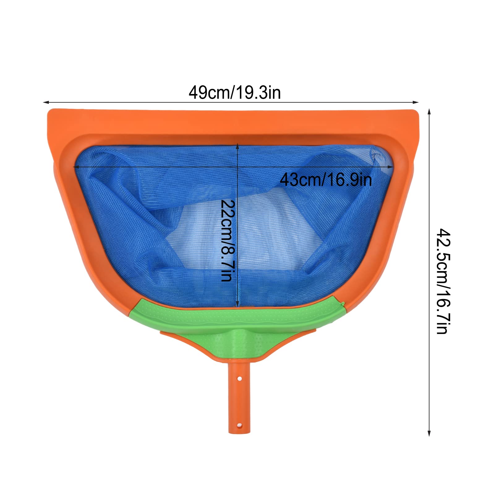 Pool Skimmer Netto - Red de pesca de agua profunda para limpieza de piscinas, color naranja, 19,3 x 16,7 pulgadas