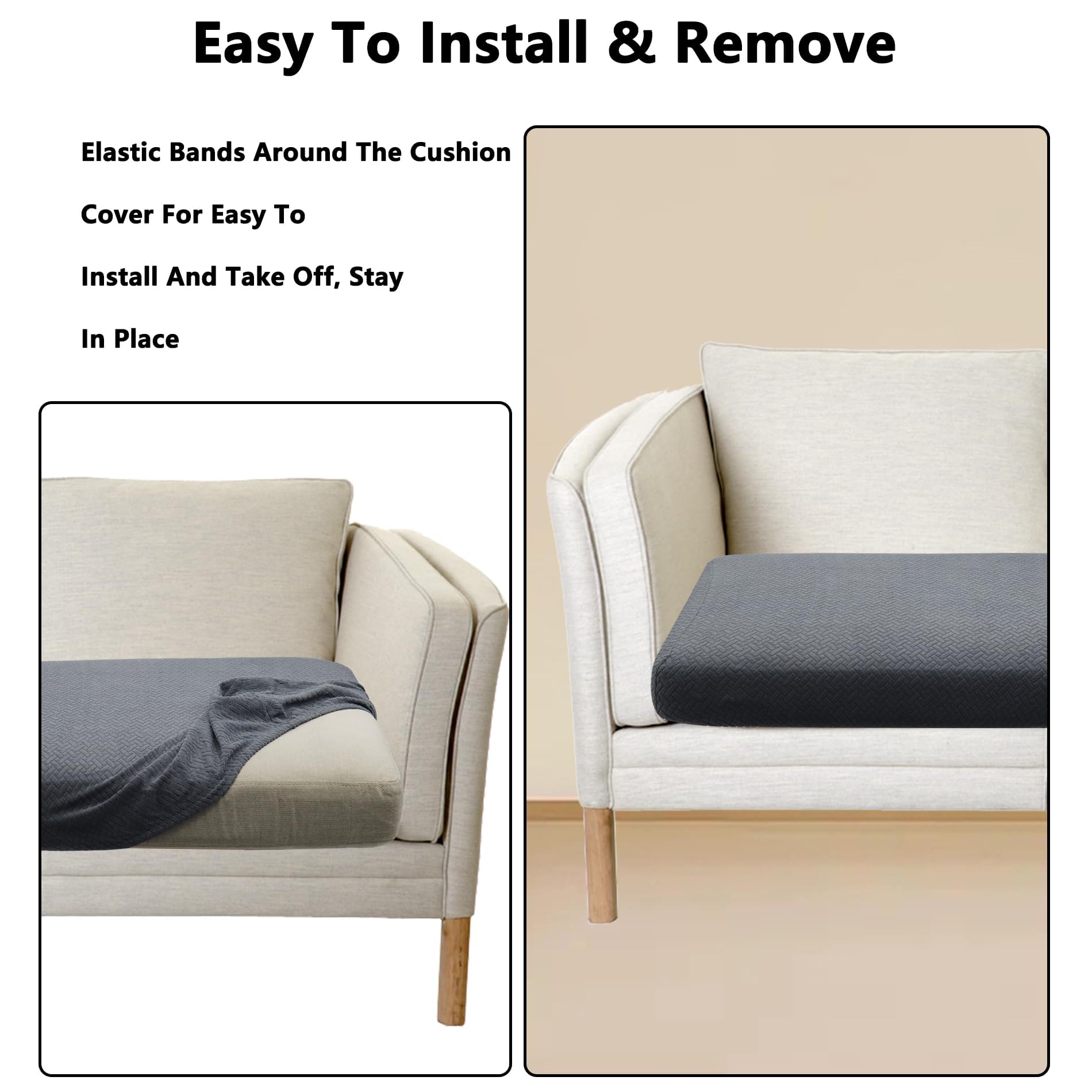 3 x wasserdichte Sofakissenbezüge, Stretch-Sitzschoner für Sessel, Loveseat und Couch, waschbar, dicker Stoff, langlebig, Pelzbezüge, Möbelschutz