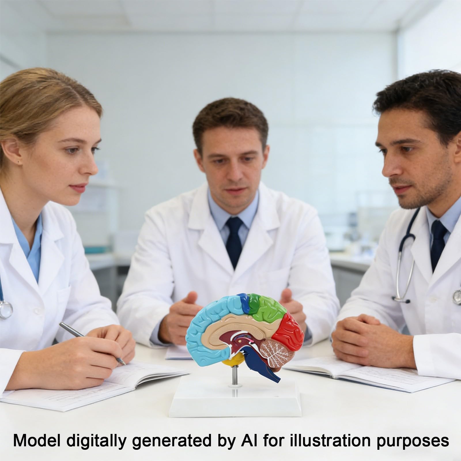 Modelo Anatómico del Hemisferio Derecho 1:1 con Base para Enseñanza | Modelo Cerebro Desmontable para Estudio de Arterias Cerebrales y Herramienta Educativa de Divulgación