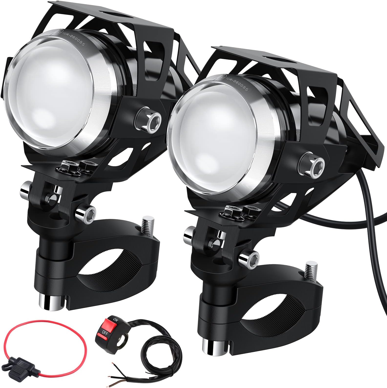 2 Fari LED Moto U5 1200LM | 6500K Con Abbagliante/Anabbagliante/Flash | Impermeabili IP65 Silver