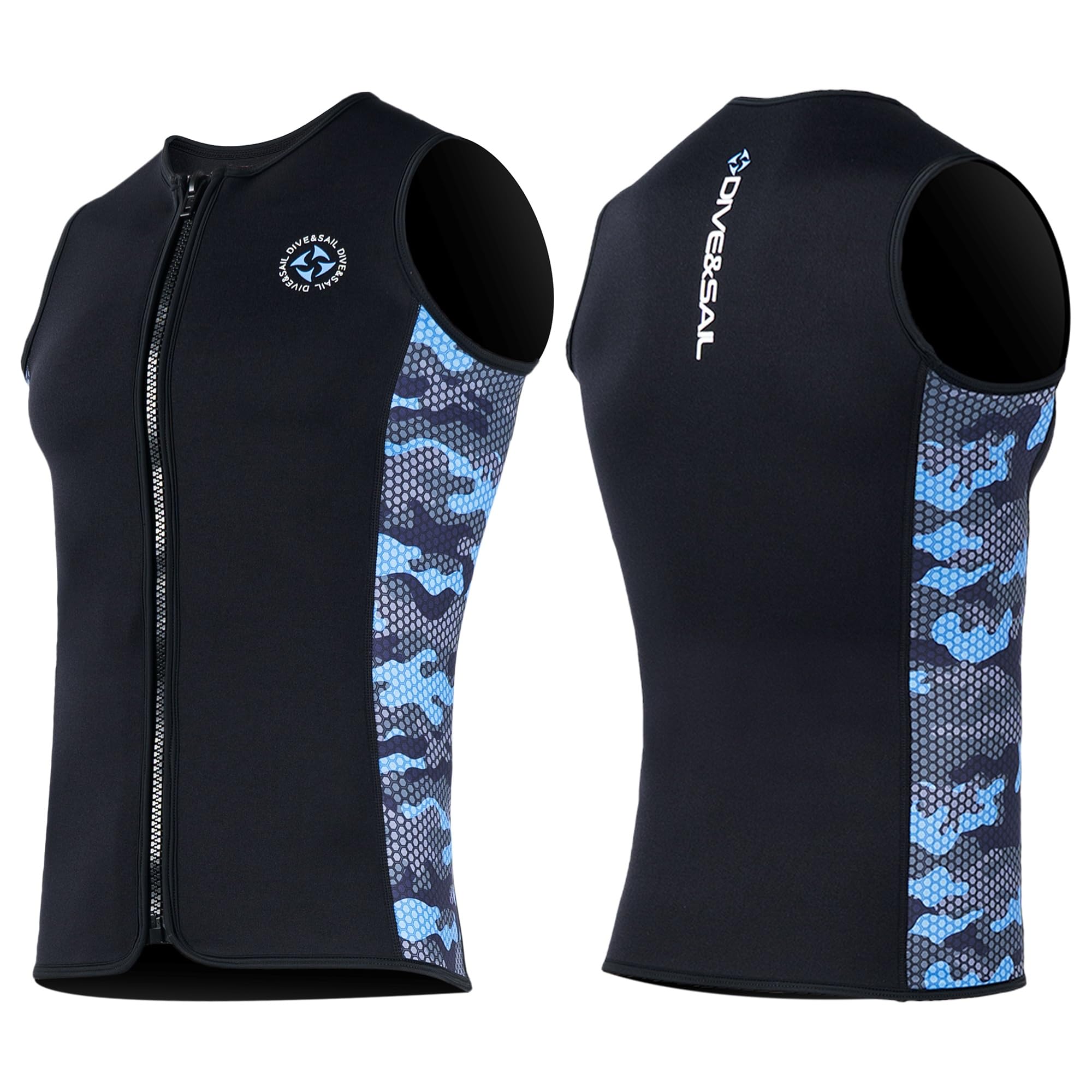 Wetsuit Vest Men Wetsuit Top 3mm Neoprene Vest Front Zip Sleeveless Diving Vest for Surfing Snorkeling Swimming Diving S SIZE