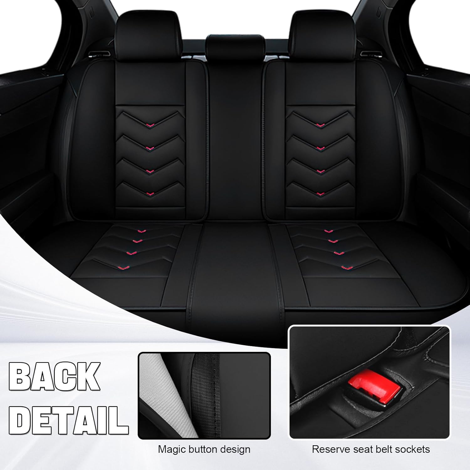 Car Seat Cover for Nissan Altima 2001-2026, Seat Covers Full Set,Non-Slip Waterproof seat Cover,Wear-Resistant Nappa Leather car seat Covers. (Standard 5 Seats/Black)