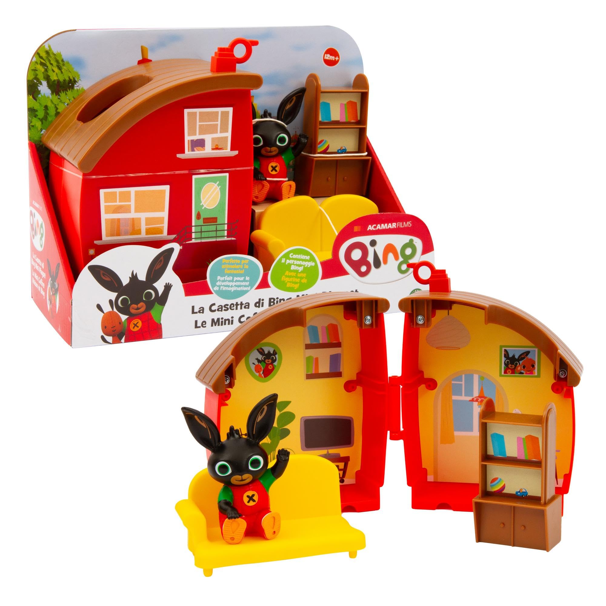 Giochi Preziosi Bing - Mini Playset Apribile Della Casetta Di Bing Composta Da 2 Stanze, Accessori E Con Personaggio Incluso, Per Bambini A Partire Dai 12 Mesi, Piccolo