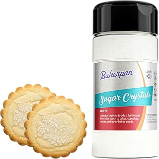 Bakerpan Sugar Sprinkles for Baking - 7 Ounce White Decorating Sugar Crystals for Cookies, Cake Pops, Ice Cream (Made in USA)