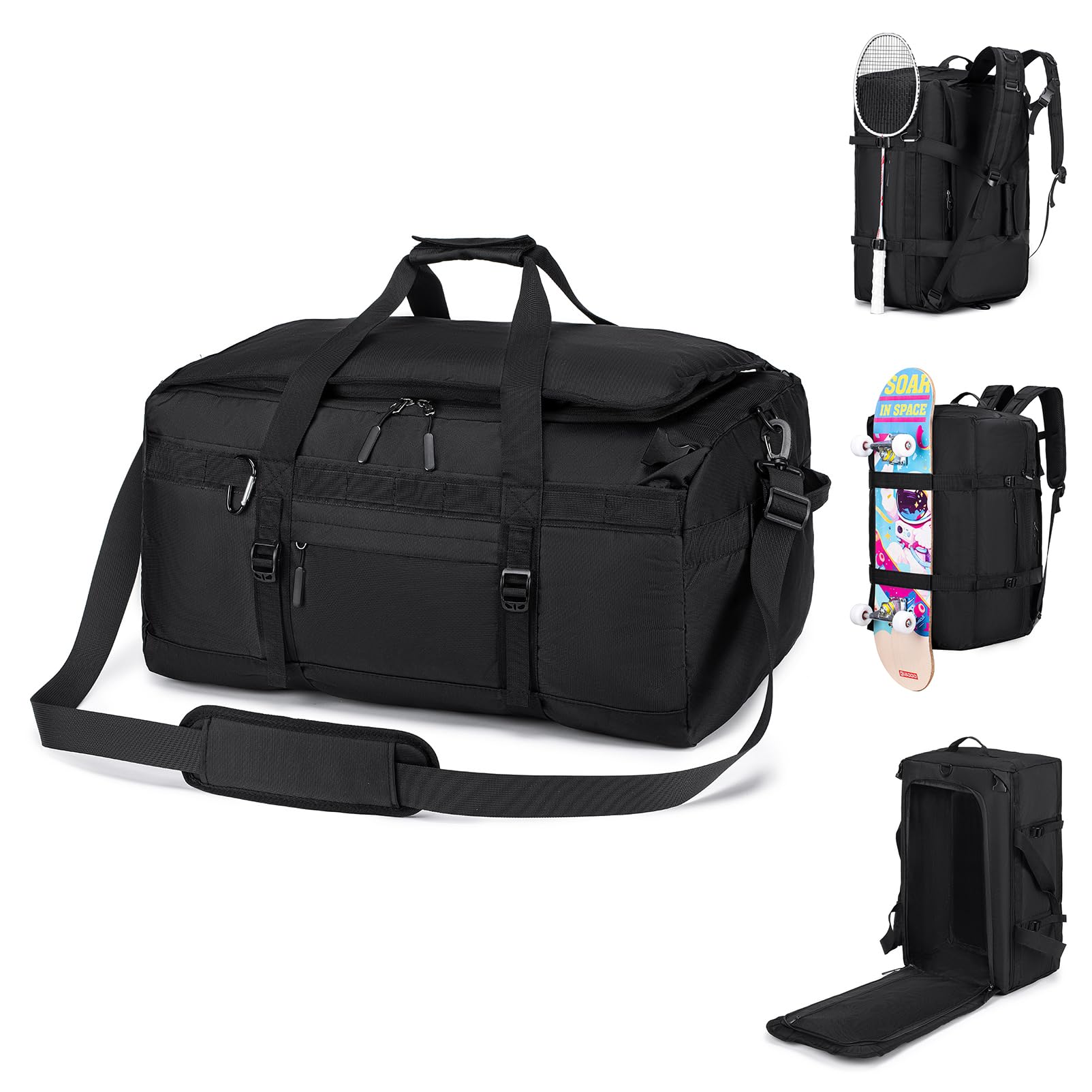 55x35x25cm KLM Bolsa Viaje Cabina Avion, 3 IN 1 Mochila Viaje Cabina Avion Impermeable Bolso de Mano Viaje Grande 50L Maleta Cabinas Travel Bag Bolsa Deporte con Bolsa Húmeda Mujer Hombre