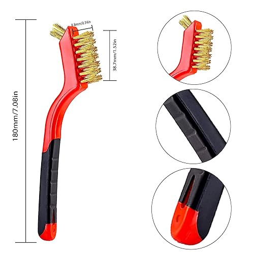 Miniatura 2 de Juego de cepillos de alambre para raspar, agarre suave para el óxido, la suciedad y la limpieza de pintura con limpieza profunda (14, 14 piezas, 5