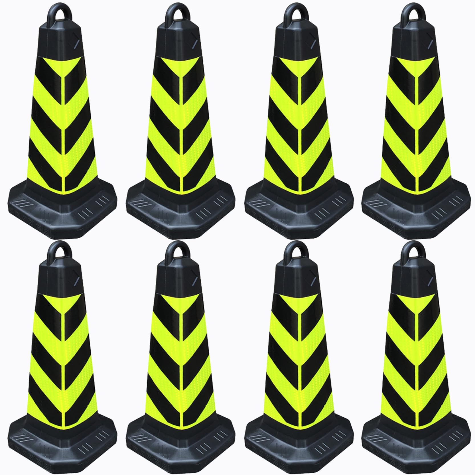 Cono de Tráfico Reflectante Cono de Estacionamiento,Cono de PVC,Cono de Seguridad Vial,Cono de Seguridad para La Construcción,Conos de Señalización(Size:63x28x28cm,Color:8A)