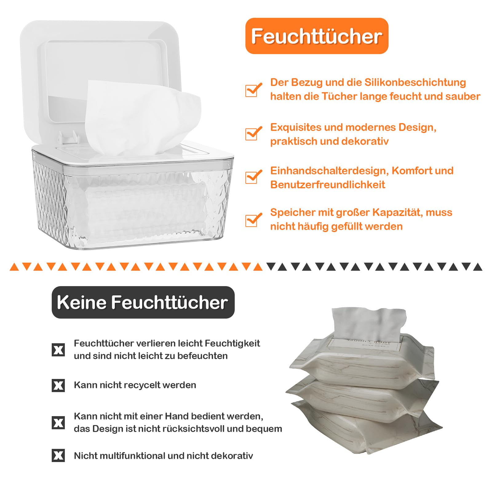 Boîte à lingettes humides, pour lingettes de soins pour bébé, sans BPA, avec couvercle, mallette de rangement pour la maison et le bureau, blanche