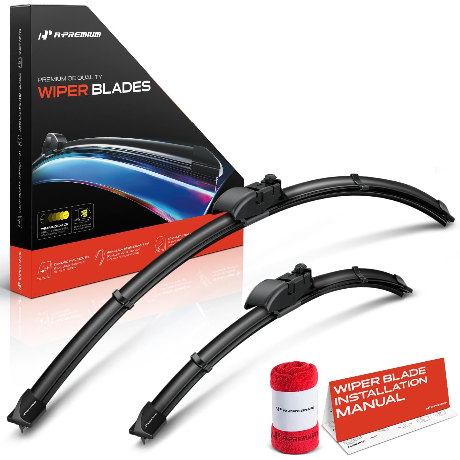 A-Premium Windshield Wiper Blades 26 Inch + 16 Inch