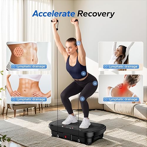 Miniatura 2 de MERACH Vibration Plate Exercise Machine, Vibration Plate for Lymphatic Drainage Weight Loss, Vibrating Plate Exercise Machine with Bluetooth and LED