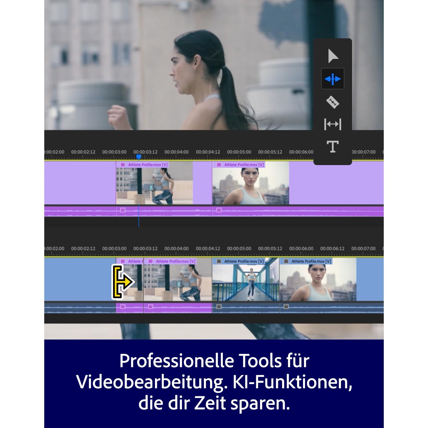 Adobe Premiere + Adobe Firefly Pro | Videobearbeitung und kreative KI-Software | 12-Monats-Abo | Download für PC/Mac