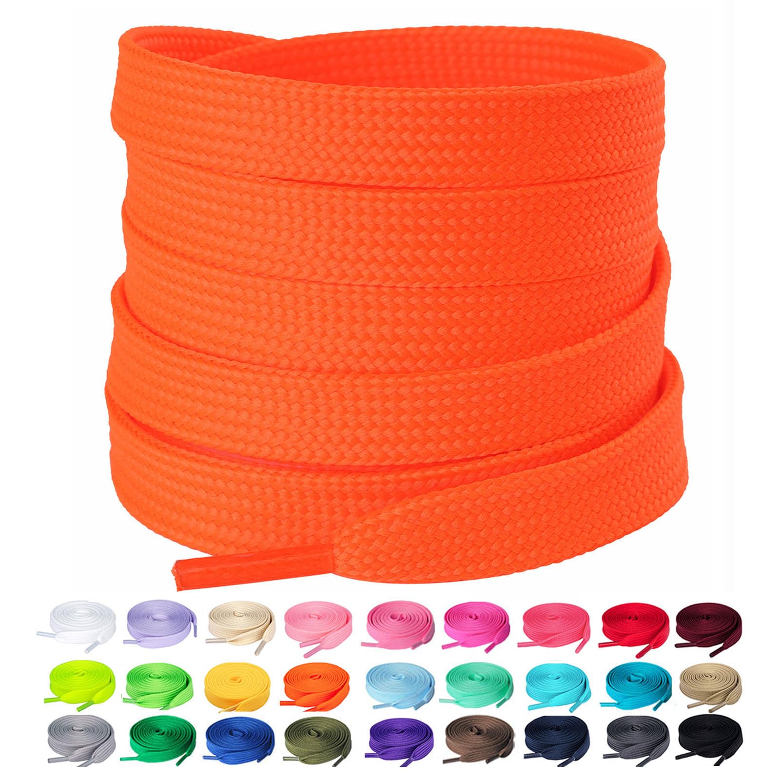 Olukssck 2/5" Flat Shoe Laces for Sneakers 29 Colors Shoelaces in 28" - 72"