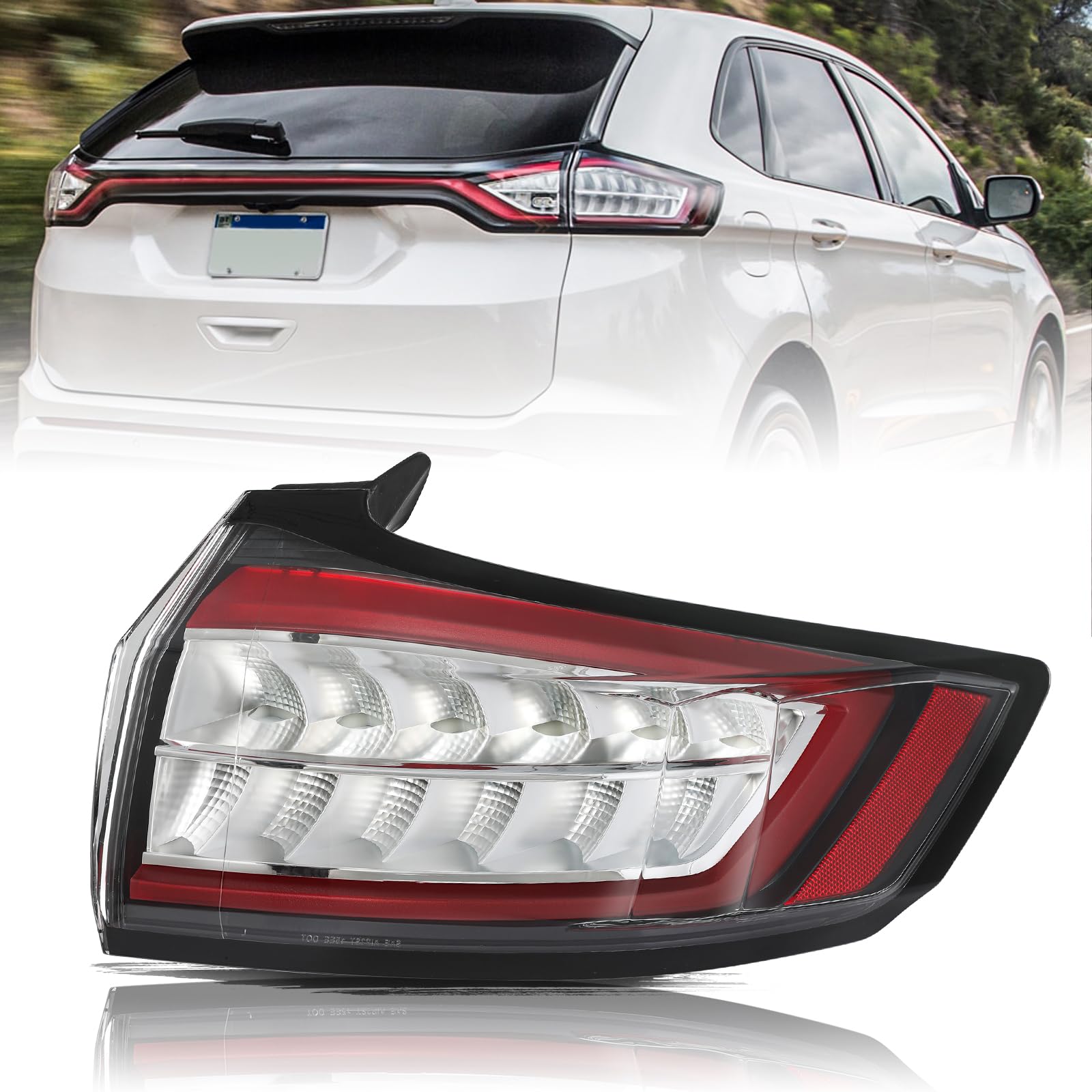 Aosky LED Tail Light Assembly w/o DRL Fit for 2015 2016 2017 2018 Ford Edge