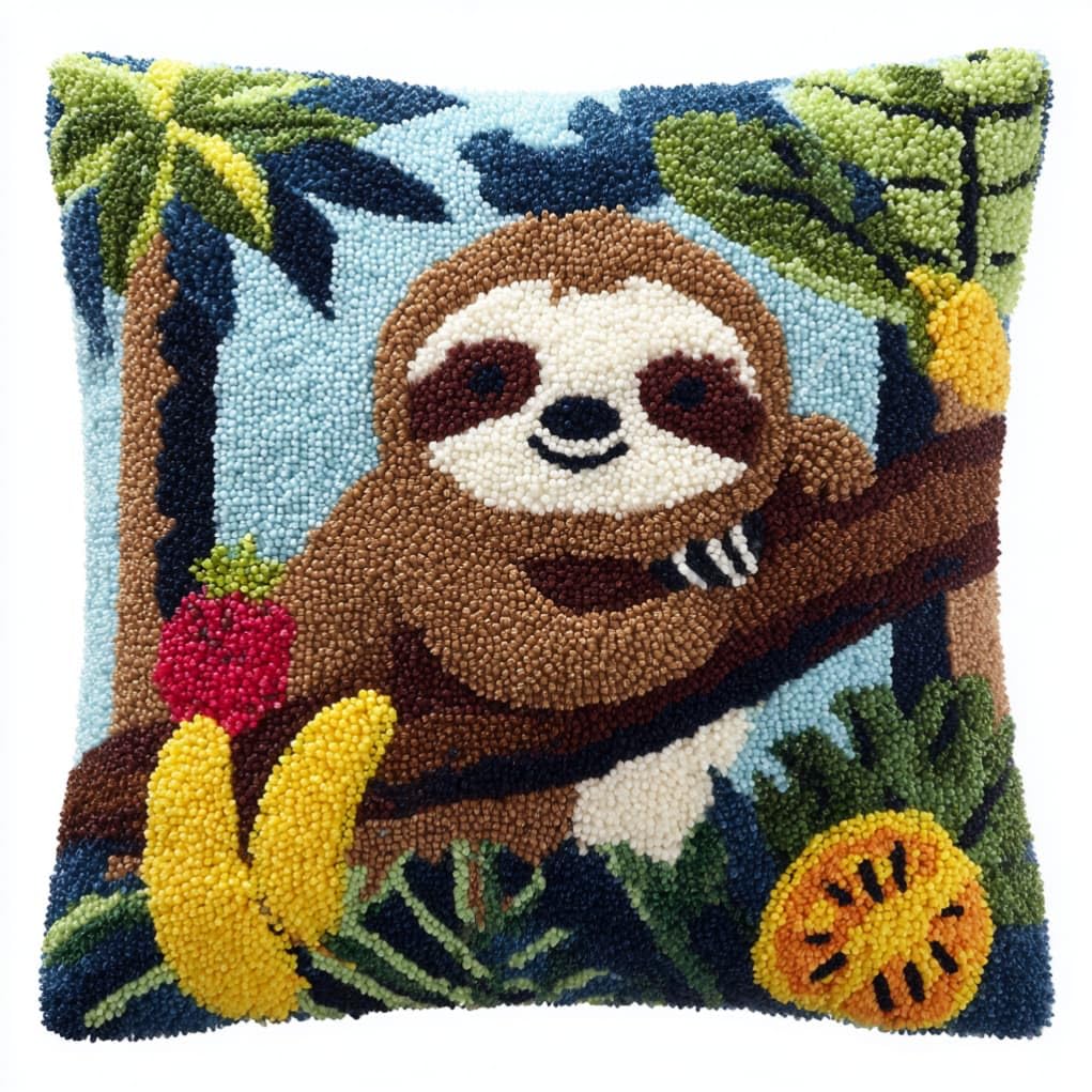 kitphoenix Latch Hook Embroidery Kits Sloths 43Cmx43Cm