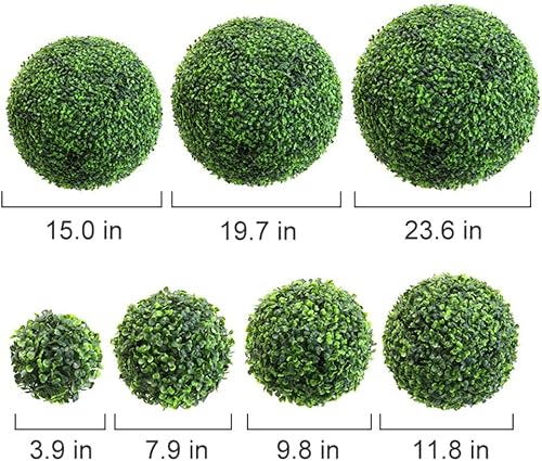 Miniatura 5 de Maritown Bola de boj artificial para plantas, bolas de boj de imitación con protección UV, esferas de jardín, esferas decorativas de vegetación