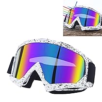 gotyou Occhiali da moto da motocross, occhiali da motocross, occhiali da motocross, antivento, anti-appannamento, UV, per sport all’aria aperta, sci (bianco)