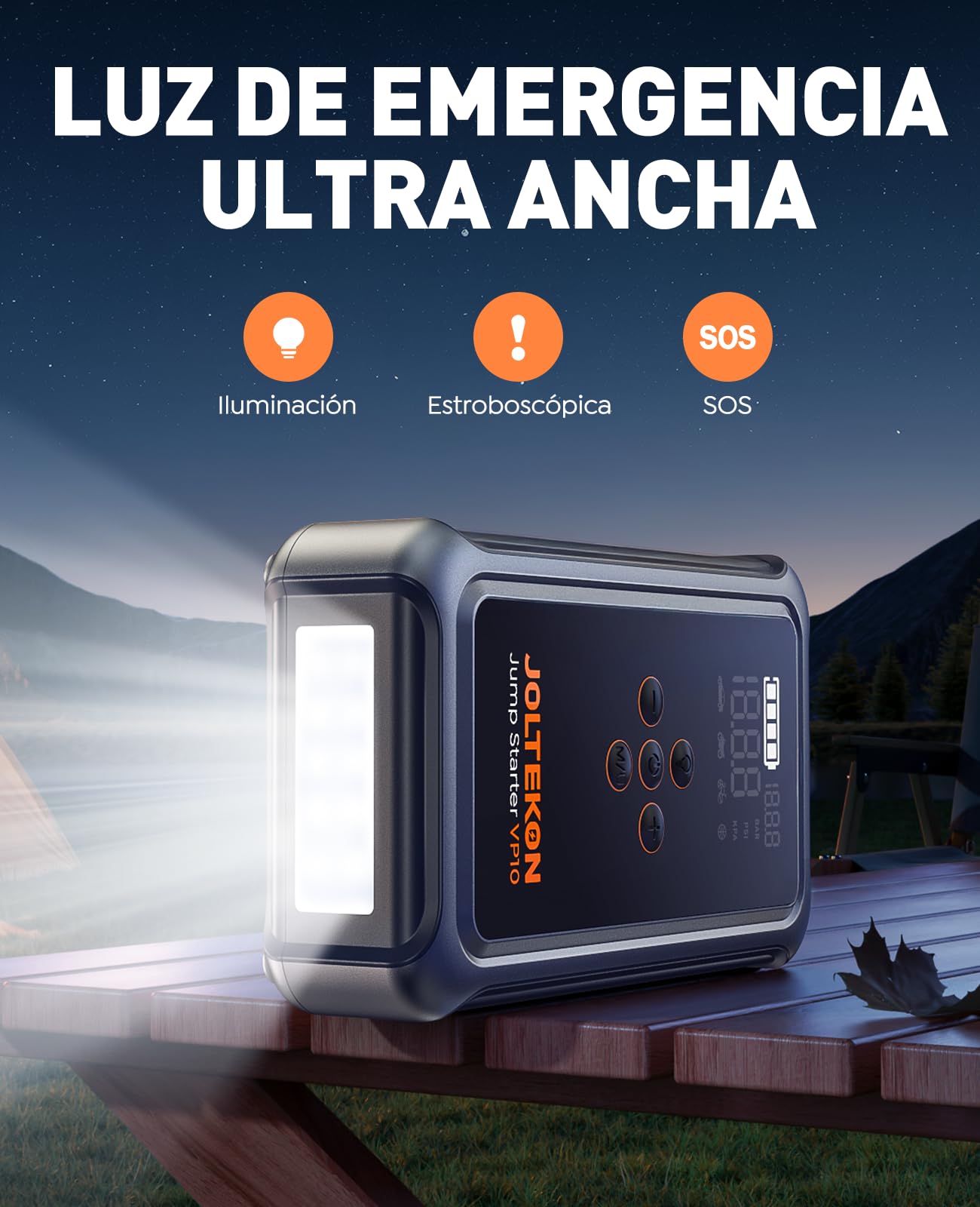 Arrancador de Baterías de Coche 5000A con Compresor de Aire 150PSI, Arrancador de Coches 12V con Función BOOST de Arranque Forzado, Linterna 3 en 1, Pantalla Grande(para All Gas o 10L Diesel)